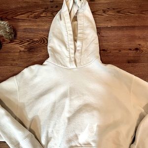 zara cream cropped hoodie
